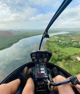 revolver-falls-helispirit2 Flying high above the Ord River, Kununurra. Pic by S. Connell